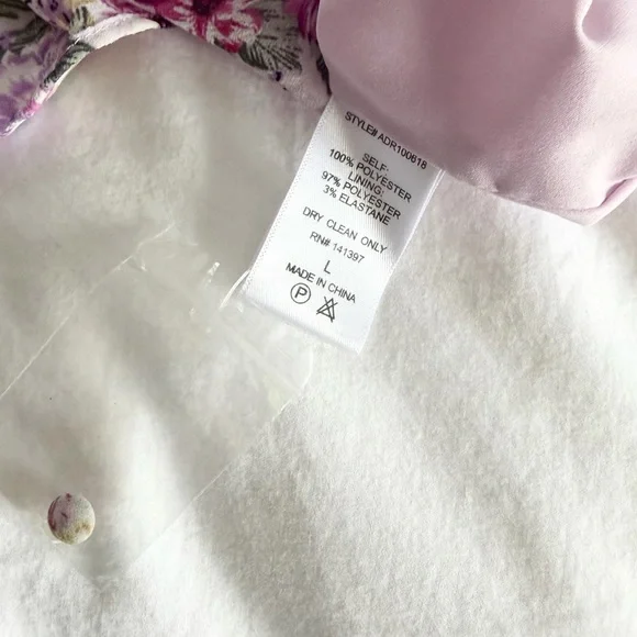 Astr Priscilla Floral Tiered Ruffle Button Front Midi Dress Large L - Picture 7 of 7